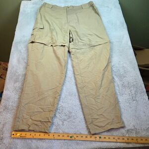 Campmor Convertible Cargo Pants Mens XL Zip Off Hiking Outdoor Utility Tan Khaki
